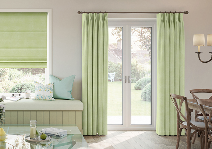 Florence Faux Suede, Green Leaf - Made to Measure Curtains - Image 3